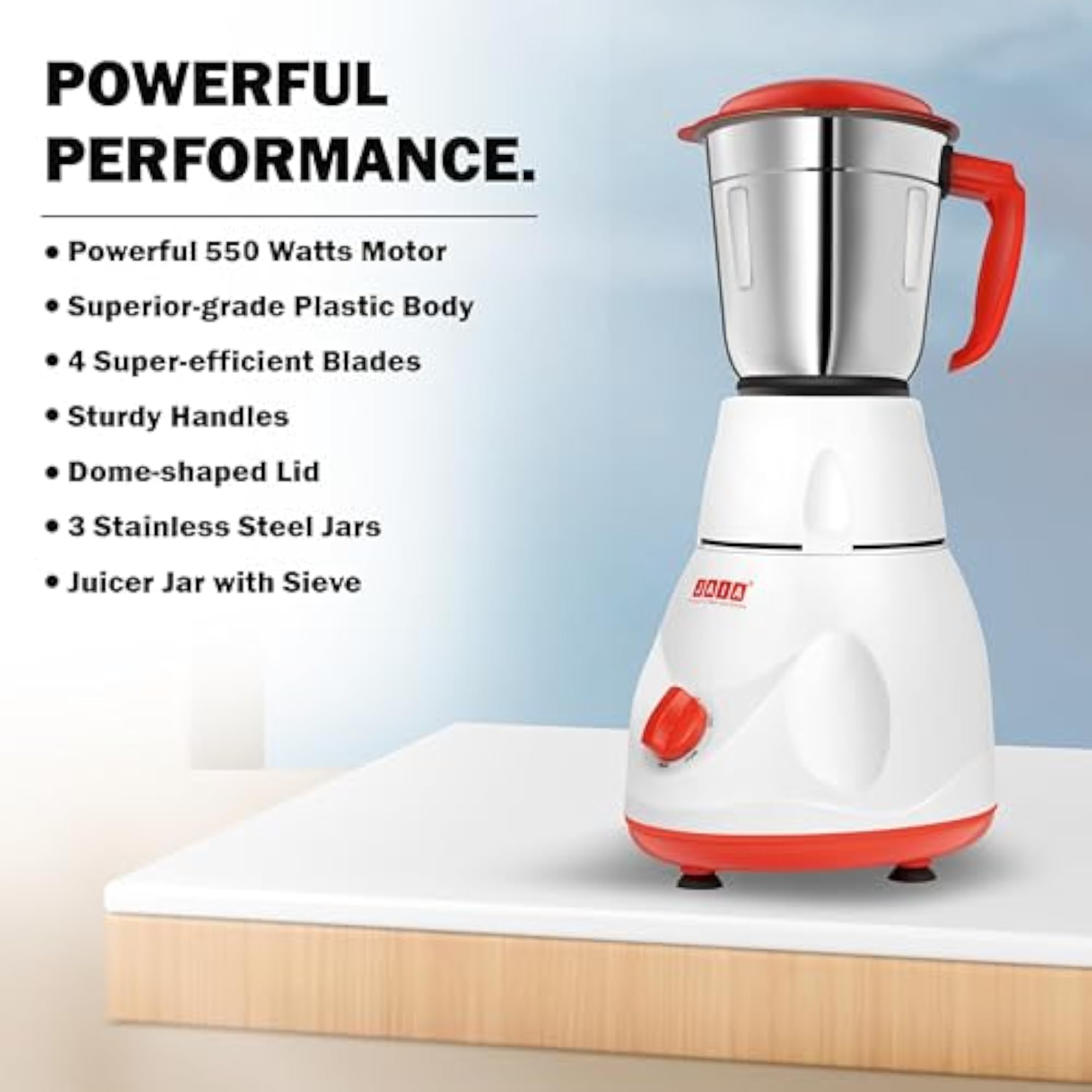 Fusion 550 Watt Mixer Grinder Hybrid Copper Motor
